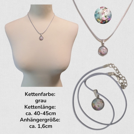 Kette Edelstahlanhänger mit Motivstein