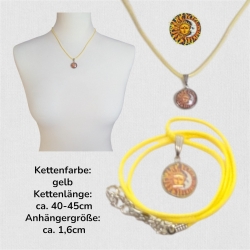 Kette Edelstahlanhänger mit Motivstein