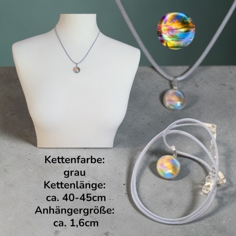 Kette Edelstahlanhänger mit Motivstein