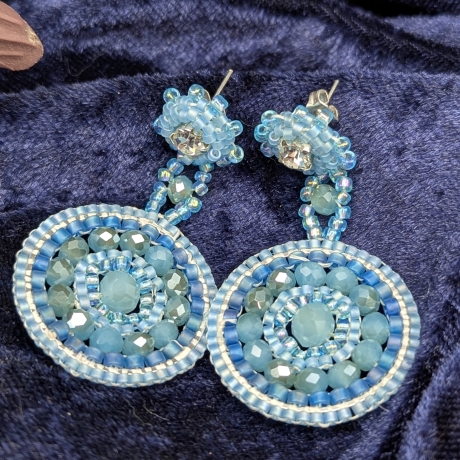 Ohrringe hängend, florale boho Ohrringe, Handgemacht