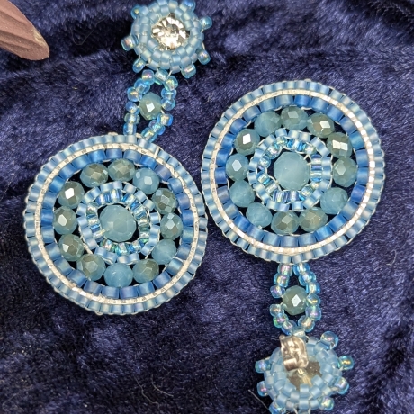 Ohrringe hängend, florale boho Ohrringe, Handgemacht