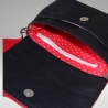 kleine Umhängetasche Damen/Clutch/Handtasche/Punkte/schwarz rot
