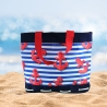 große Strandtasche mit Anker-blau weiß gestreifte Badetasche XXL-