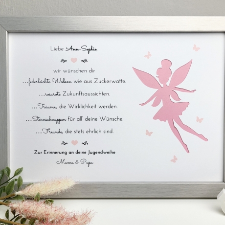 personalisiertes Geldgeschenk zur Jugendweihe - Motiv Fee