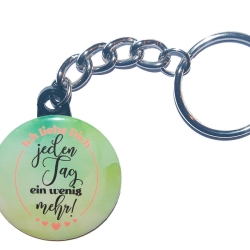 Liebesspruch Schlüsselanhänger 25 mm Kette