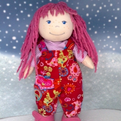 Kleidung Latzhose + Shirt geringelt passend für Puppen 30 cm Neu