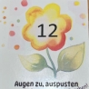 Stumpen Kerze mit Blumen und individuelle Jahreszahl