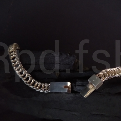 Fläche luftige Herrenkette 925 Silber