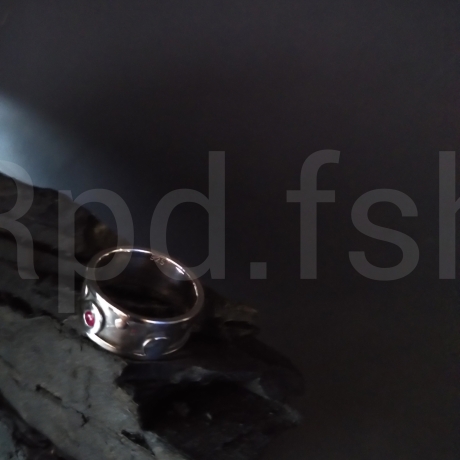 Silberring Bubbles mit 2 Rubinen