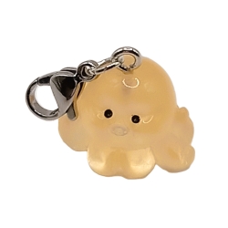 Krake Charm gelb Clip Anhänger Bettelarmband