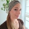 Haarband Stirnband Leoprint Beige Schwarz Handmade Limitiert