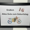 Geldgeschenk Bilderrahmen 16. Geburtstag Motorrad DIN A4