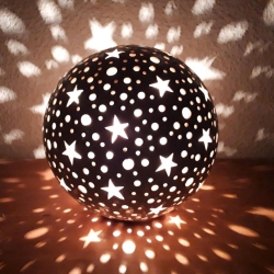 Keramik Leuchtkugel Sterne Namenslampe Kugellampe Geburtslampe
