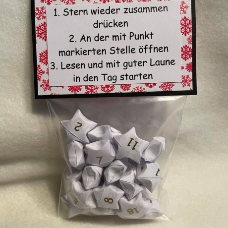 Adventskalender Stern mit Sprüchen 16