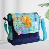 kleine  Umhängetasche Damen /blaue Handtasche /Cord Tasche/