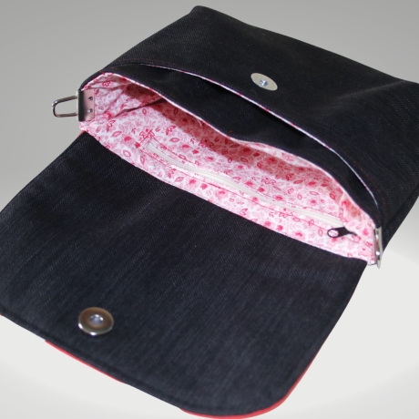 rote handmade Taschen mit Punkten - mini Tasche - clutch Tasche -
