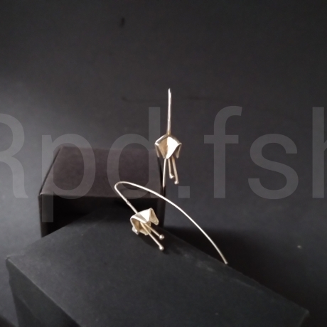 Ohrringe Origami Blüte 925 Silber