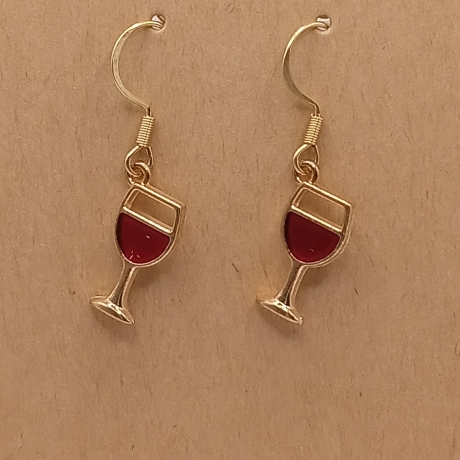 Weingläser Edelstahl Ohrhänger Ohrringe Schmuck