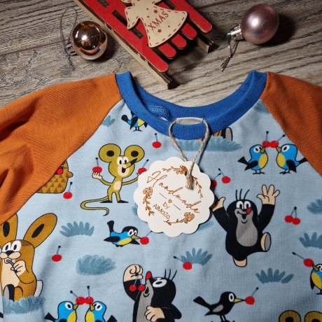 Langarmshirt, Raglan, Größe 86/92 Maulwurf 