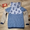 Hoodie mit Kragen und Bauchtasche, Größe 98/104 kuschelig Maritim