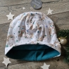 Beanie, Mütze mit Polarfleece,  KU 51/52 Einhorn, Sterne