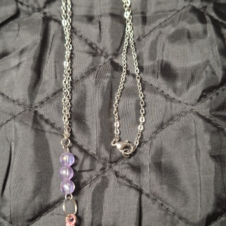Kette Muschel lila/rosa