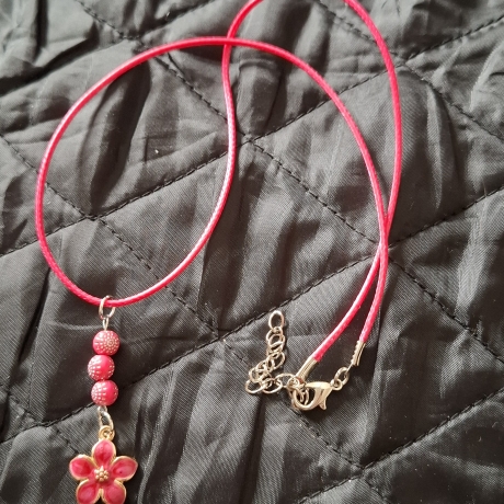Kurzkette  Blume pink