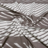 StoffViskose Jersey mit abstrakten Streifen Design braun ecrú 