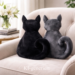 kleiner schwarzer Kater, Kuschelkissen für Katzenliebhaber