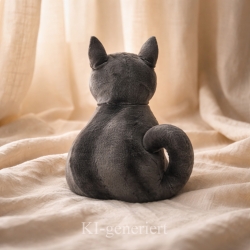 kleines graues Kätzchen, Kuschelkissen für Katzenliebhaber