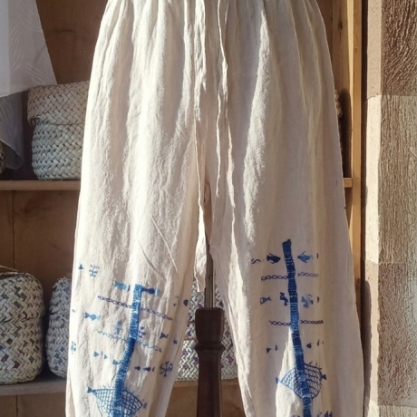 Schulterfrei, Leinen& Seide, handgemacht 