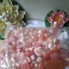 Perlen, Acryl-Perlen, rosa/apricot