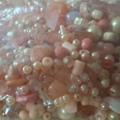 Perlen, Acryl-Perlen, rosa/apricot