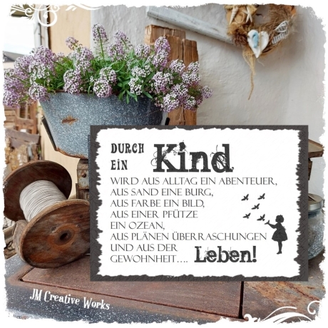 Holzschild-Shabby Durch ein Kind