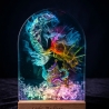 Fantasy Resin Lampe mit Mond & Zauberhaus – Handmade LED Leuchten