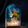 Fantasy Resin Lampe mit Mond & Zauberhaus – Handmade LED Leuchten
