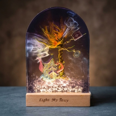 Resin Lampe Epoxidharz Fantasy Zauberbaum LED Tichlampe Deko 