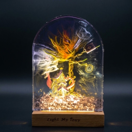 Resin Lampe Epoxidharz Fantasy Zauberbaum LED Tichlampe Deko 
