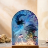 Handgemachte Epoxidharz LED Lampe – Magisches Pilzhaus  Halloween
