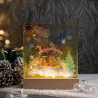 LED Epoxidharz Lampe Weihnachtsdeko – Winter Pilzhaus Kunstharz 