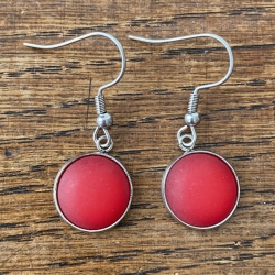 Ohrhänger Edelstahl Polaris Cabochon rot