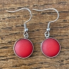 Ohrhänger Edelstahl Polaris Cabochon rot