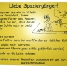 Pferdeschild füttern verboten 17,Gravurschild 15x20 cm