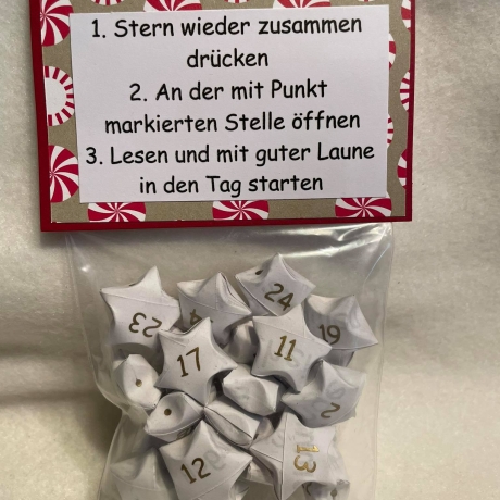 Adventskalender Stern mit Sprüchen 17