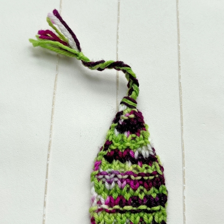 Lesezeichen Grün verschiedene Formen handgestrickt