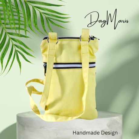 Handtytasche zum Umhängen aus Stoff/kleine Umhängetasche/gelb