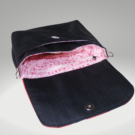 rote handmade Taschen mit Punkten - mini Tasche - clutch Tasche -