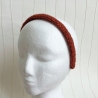 Schmaler Haarreifen Rostrot Cayenne mit handgestricktem Bezug