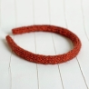 Schmaler Haarreifen Rostrot Cayenne mit handgestricktem Bezug