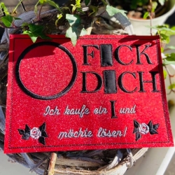 Ferberline Stickdatei MugRug Set Pieeep Dich ab 10x10